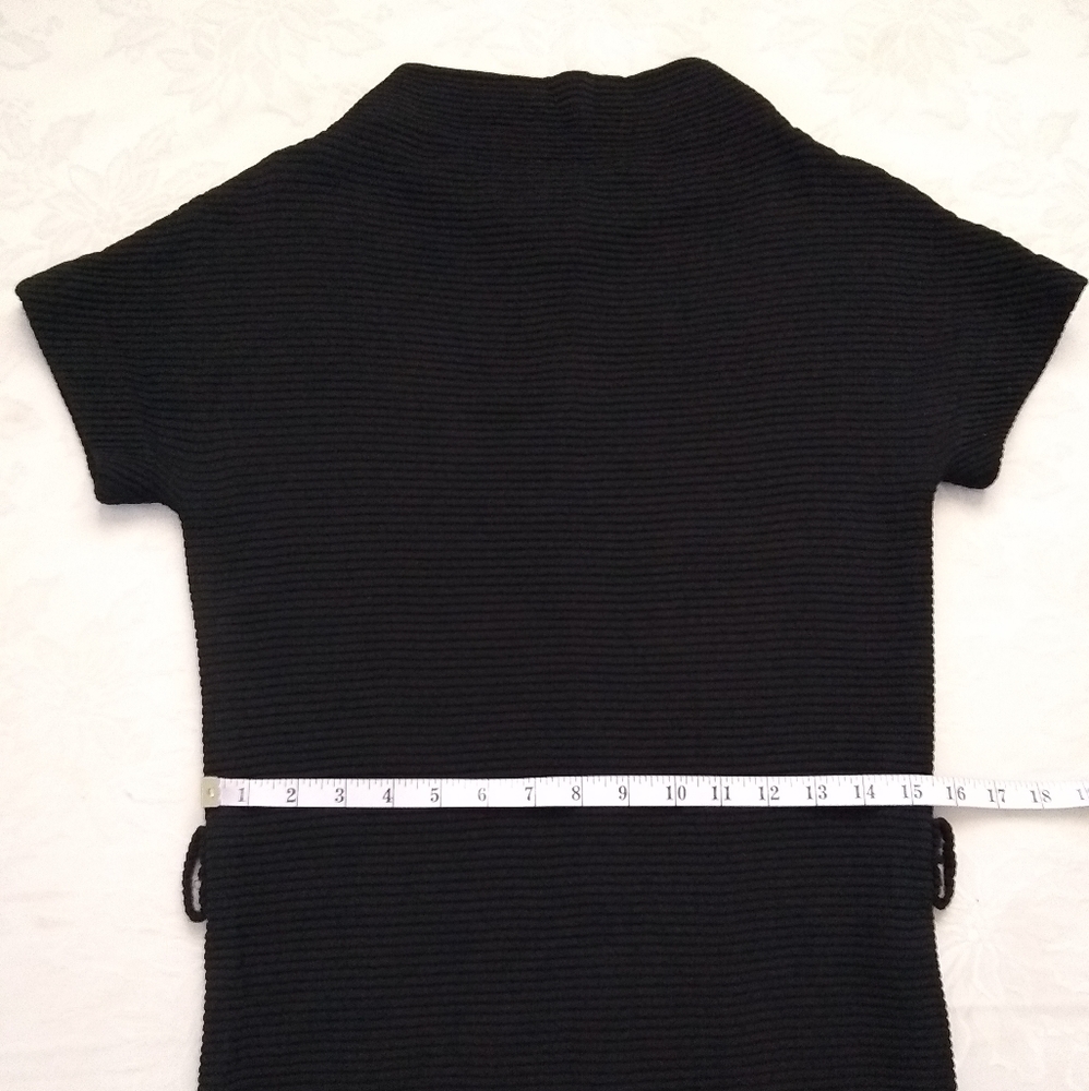 Vintage 60s ribbed mock neck black dress - Picture 5 of 8